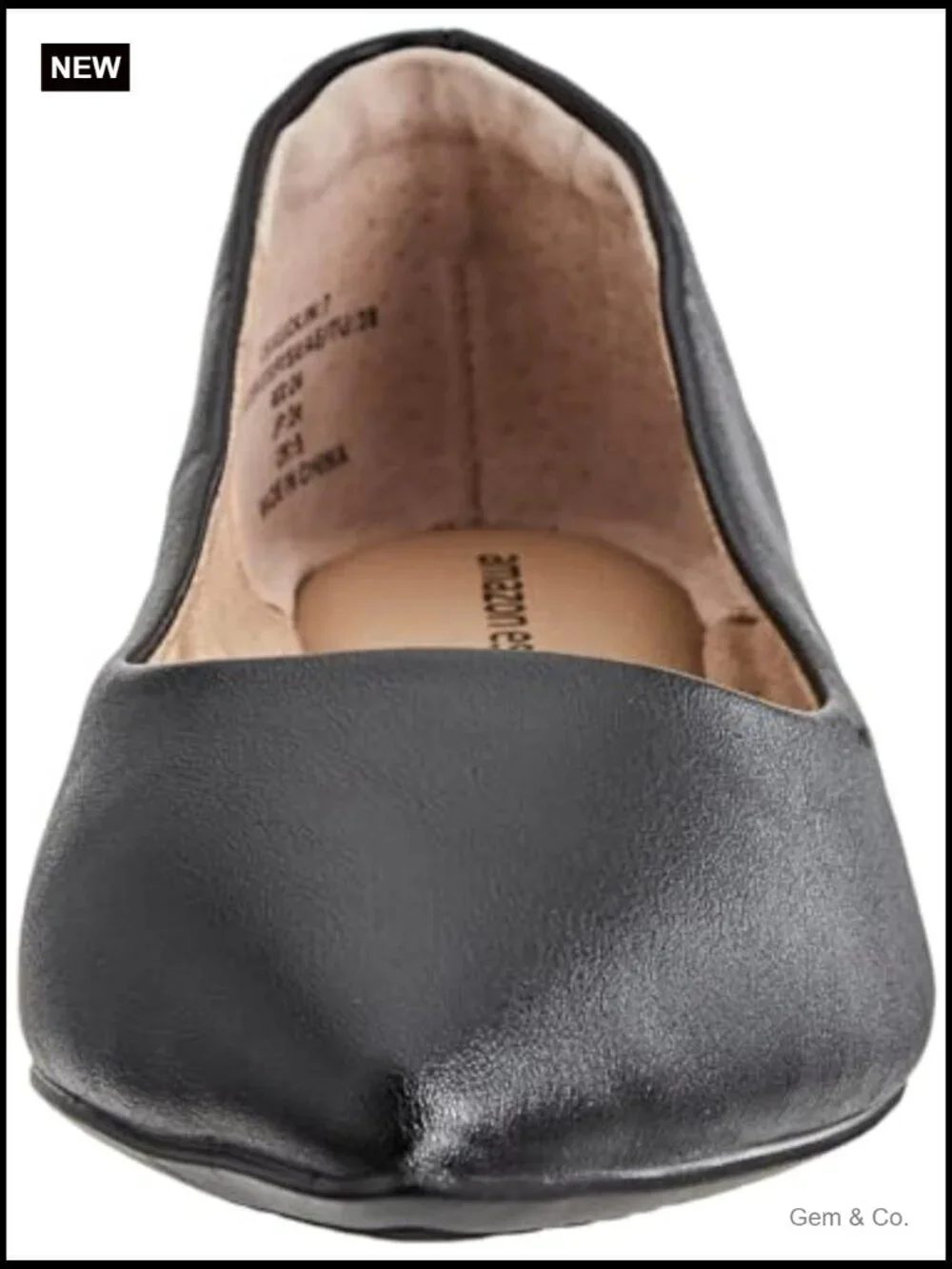 Women's Pointed-Toe Ballet Flats - Faux Leather, Comfort Insole
